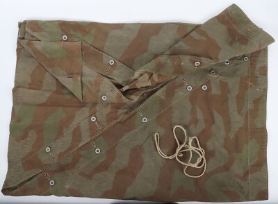 WW2 German Splinter Pattern Camouflaged Poncho, - 3