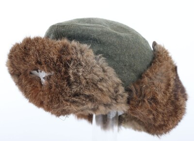 WW2 German Winter Fur Lined Field Cap - 5
