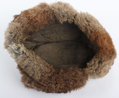 WW2 German Winter Fur Lined Field Cap - 9