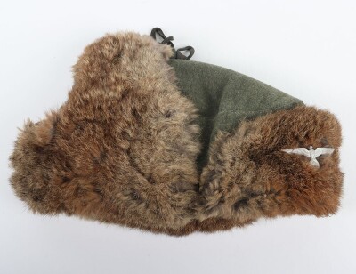 WW2 German Winter Fur Lined Field Cap - 10
