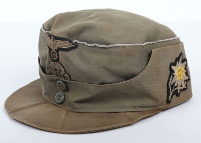 Scarce Italian Made Waffen-SS Officers M-43 Field Cap - 4