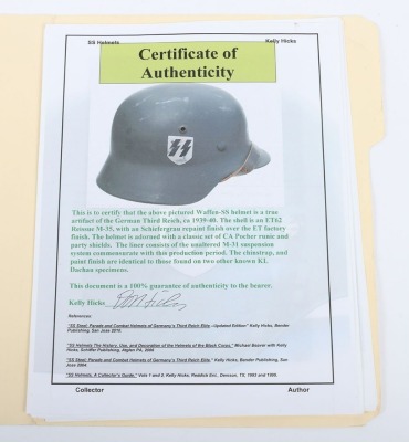 Waffen-SS Double Decal Steel Combat Helmet - 18