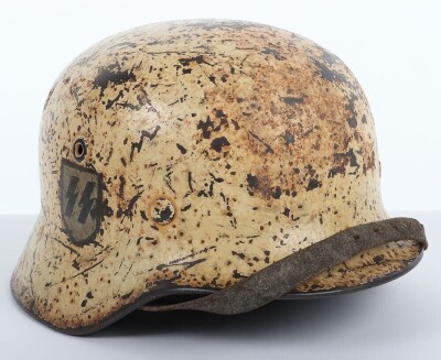 WW2 German Waffen-SS Single Decal Steel Combat Helmet