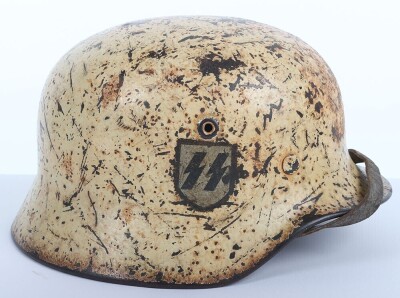 WW2 German Waffen-SS Single Decal Steel Combat Helmet - 2