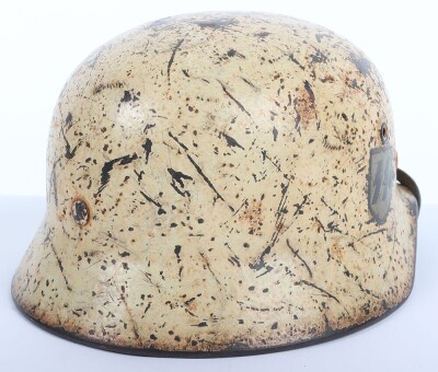 WW2 German Waffen-SS Single Decal Steel Combat Helmet - 8