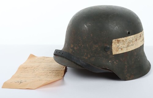 WW2 German Armed Forces M-42 USA Post Home Steel Helmet