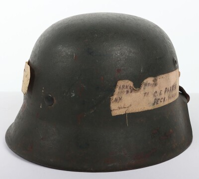 WW2 German Armed Forces M-42 USA Post Home Steel Helmet - 9