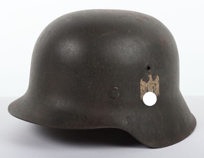 WW2 German Army (Heer) M-42 Steel Combat Helmet