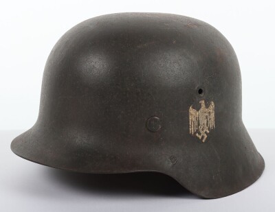 WW2 German Army (Heer) M-42 Steel Combat Helmet - 2