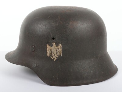 WW2 German Army (Heer) M-42 Steel Combat Helmet - 6