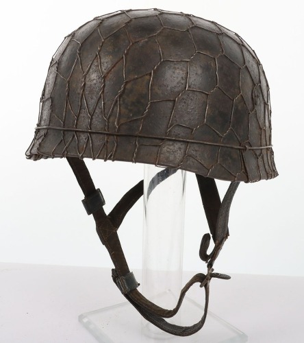 WW2 German Luftwaffe Paratroopers (Fallschirmjager) Camouflaged M-38 Steel Combat Helmet
