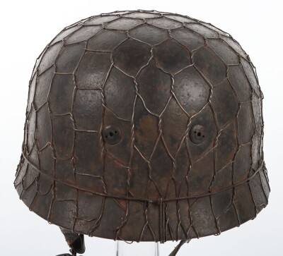 WW2 German Luftwaffe Paratroopers (Fallschirmjager) Camouflaged M-38 Steel Combat Helmet - 8