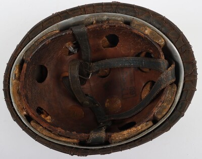 WW2 German Luftwaffe Paratroopers (Fallschirmjager) Camouflaged M-38 Steel Combat Helmet - 12