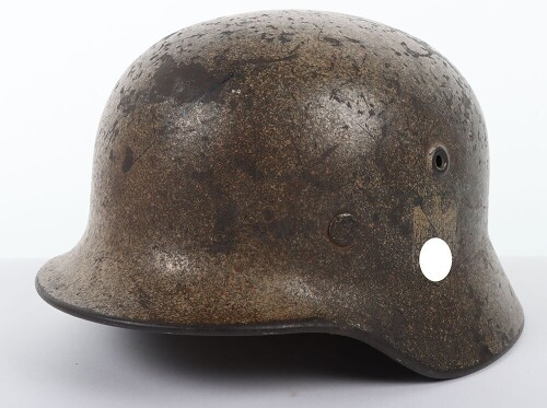 WW2 German Italian Front Camouflaged Steel Combat Helmet