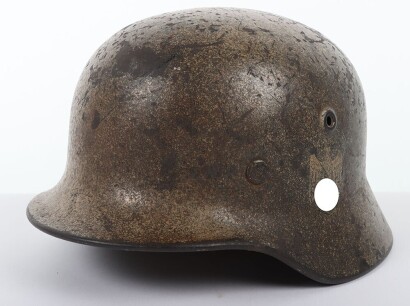 WW2 German Italian Front Camouflaged Steel Combat Helmet