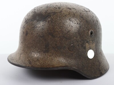 WW2 German Italian Front Camouflaged Steel Combat Helmet