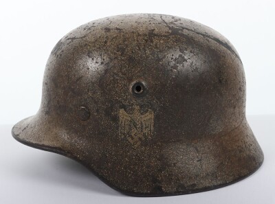 WW2 German Italian Front Camouflaged Steel Combat Helmet - 3