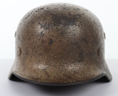 WW2 German Italian Front Camouflaged Steel Combat Helmet - 5