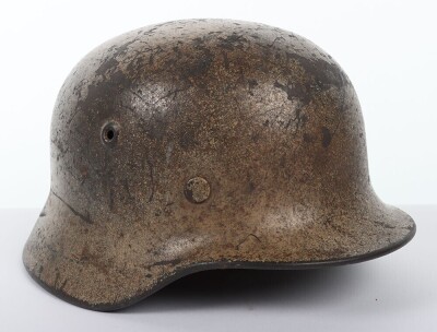 WW2 German Italian Front Camouflaged Steel Combat Helmet - 6