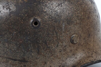 WW2 German Italian Front Camouflaged Steel Combat Helmet - 7