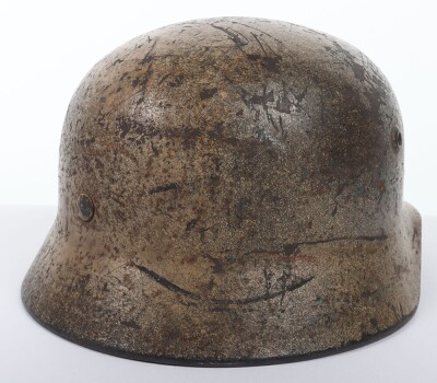 WW2 German Italian Front Camouflaged Steel Combat Helmet - 8