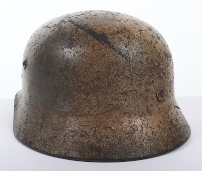 WW2 German Italian Front Camouflaged Steel Combat Helmet - 9