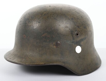 WW2 German Luftwaffe Field Division Camouflaged Steel Combat Helmet