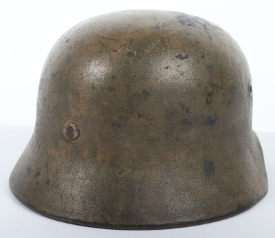WW2 German Luftwaffe Field Division Camouflaged Steel Combat Helmet - 8
