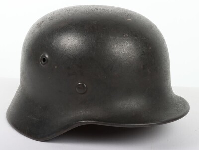 WW2 German M40 Steel Combat Helmet, Late War 'No Decal' Rear Stamp Quist. - 3