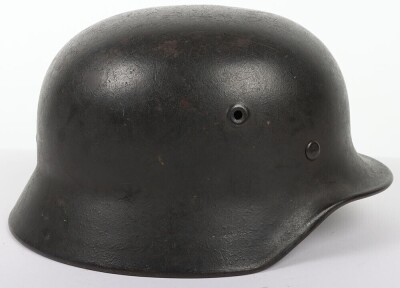 WW2 German M40 Steel Combat Helmet, Late War 'No Decal' Rear Stamp Quist. - 4