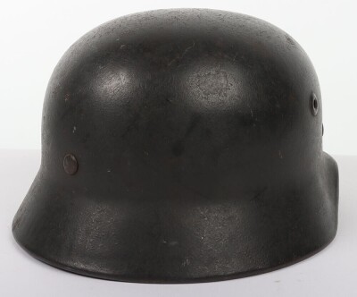 WW2 German M40 Steel Combat Helmet, Late War 'No Decal' Rear Stamp Quist. - 5