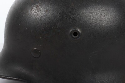 WW2 German M40 Steel Combat Helmet, Late War 'No Decal' Rear Stamp Quist. - 7