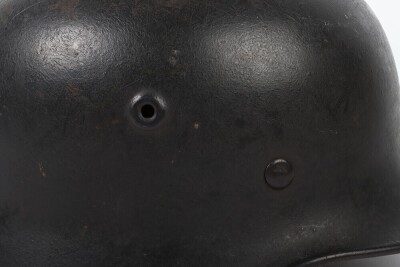 WW2 German M40 Steel Combat Helmet, Late War 'No Decal' Rear Stamp Quist. - 8