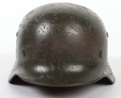 WW2 German M35 Single Decal 'Heer' Steel Combat Helmet. - 3