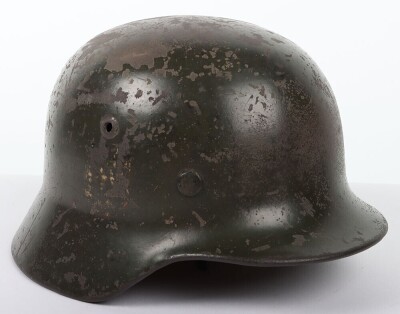 WW2 German M35 Single Decal 'Heer' Steel Combat Helmet. - 4