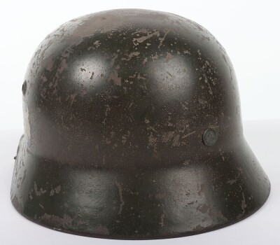 WW2 German M35 Single Decal 'Heer' Steel Combat Helmet. - 8