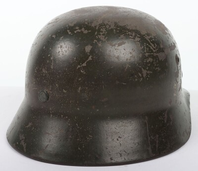 WW2 German M35 Single Decal 'Heer' Steel Combat Helmet. - 9