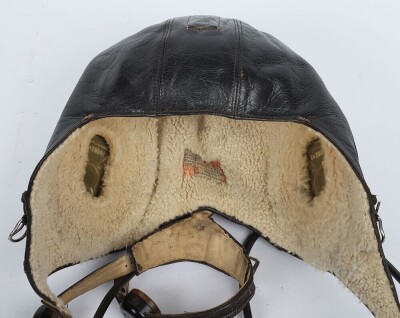 WW2 German Luftwaffe LKpW101 Leather Flying Helmet - 8