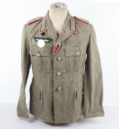 WW2 German Army Summer Weight Panzerjager Officers Combat Tunic