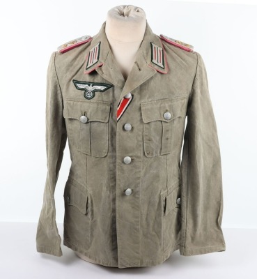 WW2 German Army Summer Weight Panzerjager Officers Combat Tunic - 2