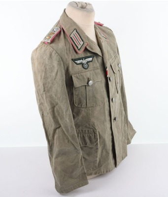 WW2 German Army Summer Weight Panzerjager Officers Combat Tunic - 3