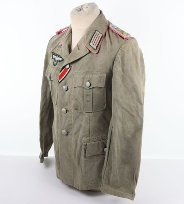 WW2 German Army Summer Weight Panzerjager Officers Combat Tunic - 4