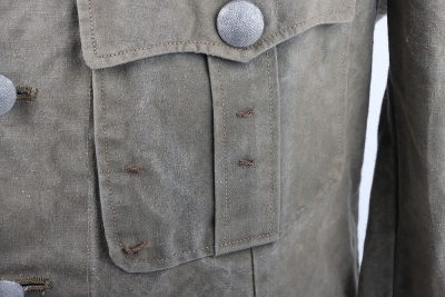 WW2 German Army Summer Weight Panzerjager Officers Combat Tunic - 13