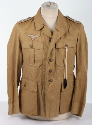 WW2 German Luftwaffe Tropical Four Pocket Tunic