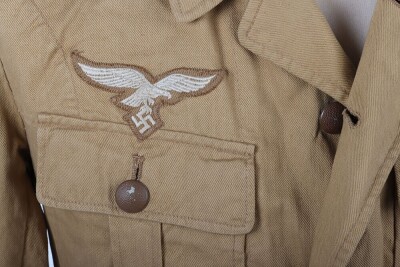 WW2 German Luftwaffe Tropical Four Pocket Tunic - 2