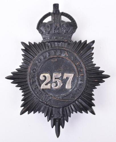 Metropolitan Police Helmet Plate &rsquo;L &rsquo; Division Lambeth Kings crown