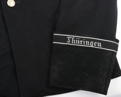 Third Reich Allgemeine-SS Black Wool NCO Service Tunic of SS-Regiment Th&uuml;ringen - 5