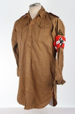 Third Reich Hitler Youth (Hitlerjugend) Brown Service Shirt of the Reichsfinanz-Schule der Allgemeine Hitlerjugend - 2