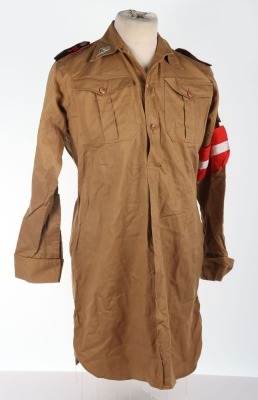 Third Reich Hitler Youth (Hitlerjugend) Brown Service Shirt of the Reichsfinanz-Schule der Allgemeine Hitlerjugend - 3