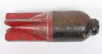 Inert WW2 Italian Breda M35 Red Devil" Hand Grenade. With red painted four fin cast body. Overall length 13.5cm "